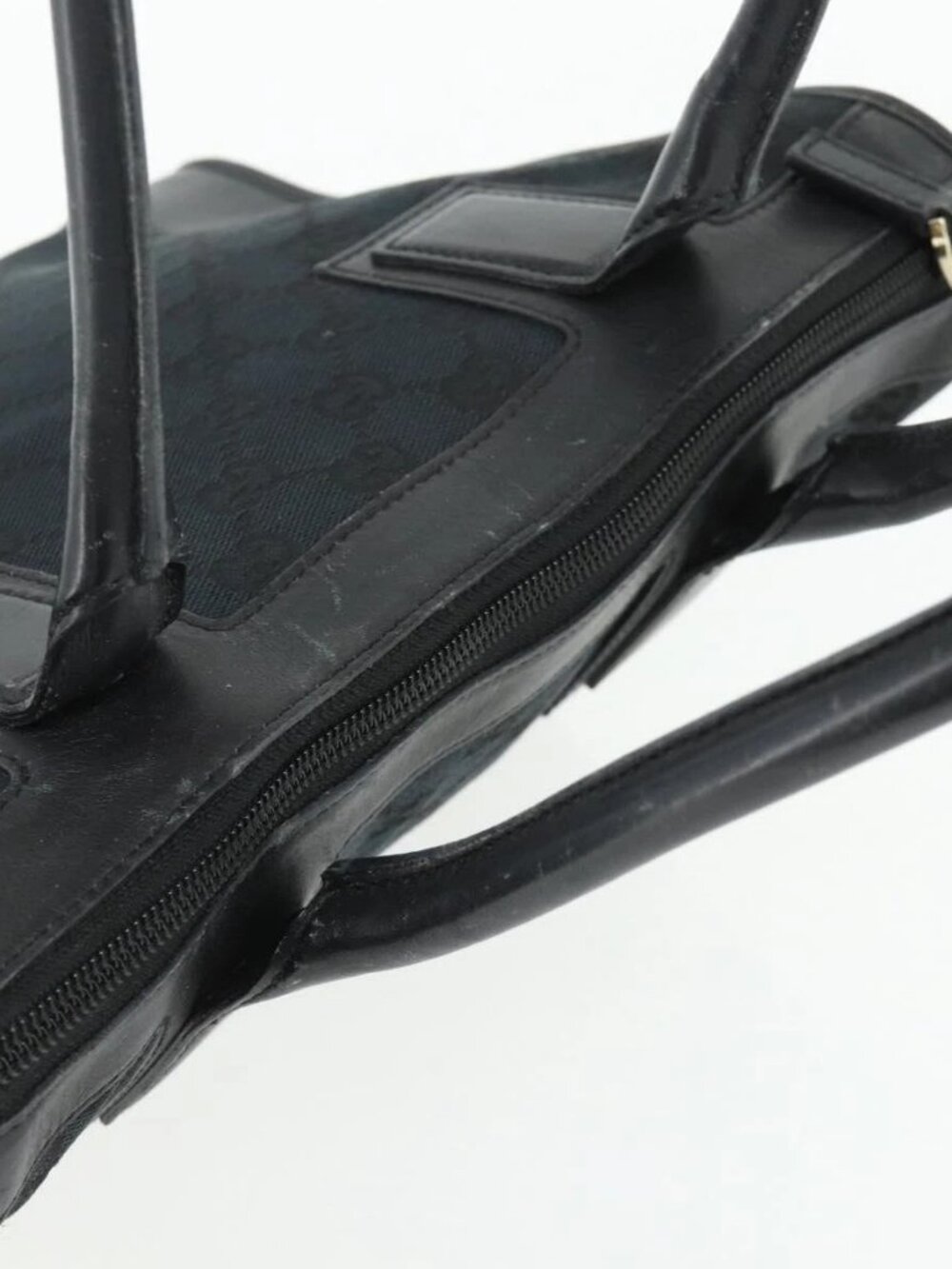GUCCI GG Canvas Tote Bag Black Gold Auth 177786 - Picture 6 of 16